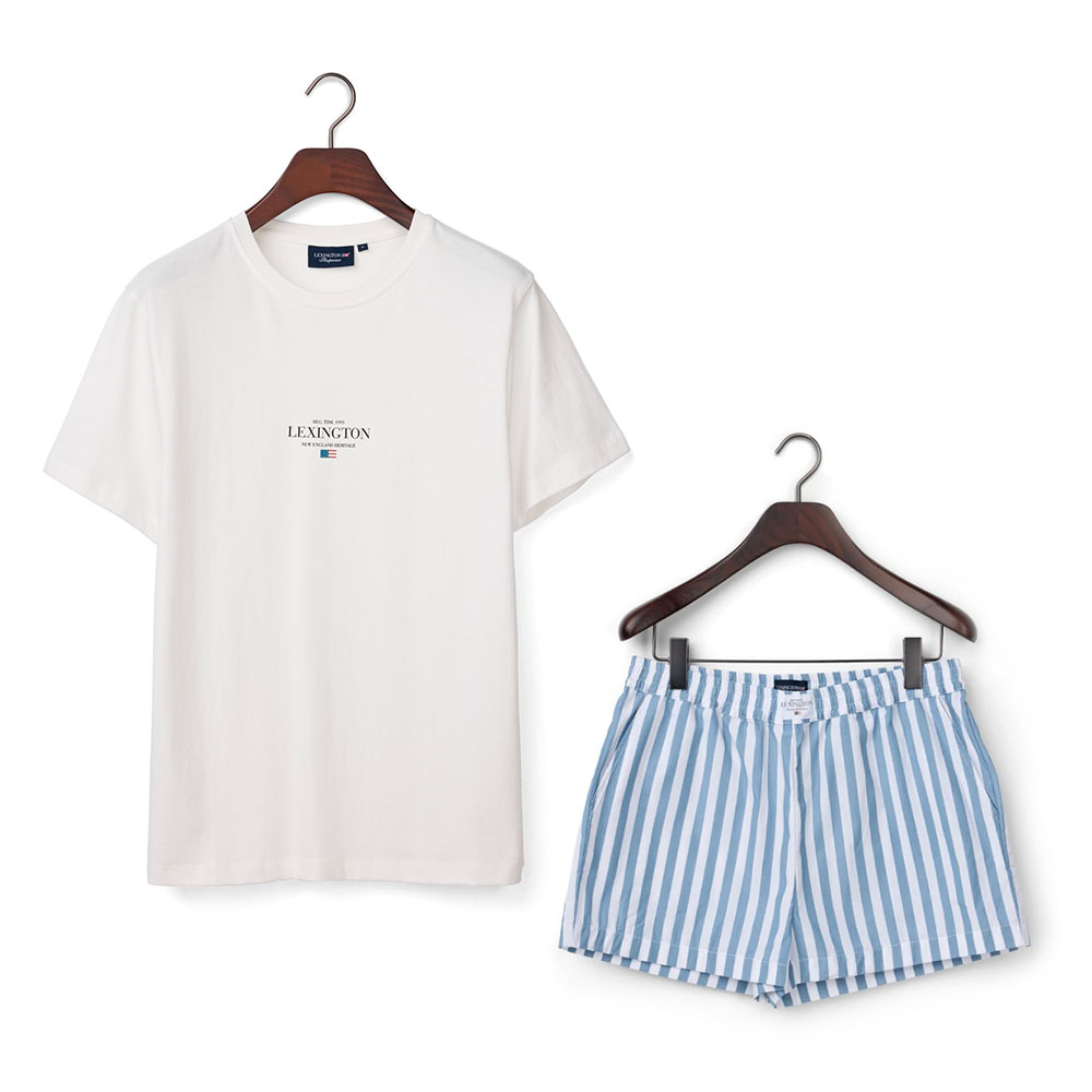 Lexington Striped Poplin Shorts Pyjamas