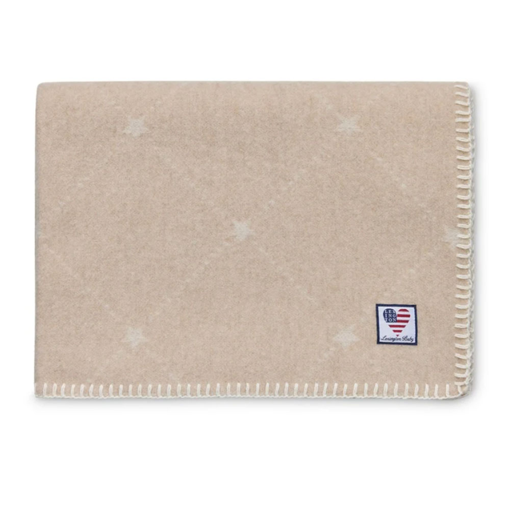 Lexington Baby Signature Star Recycled Wool Pläd 70x100 Beige