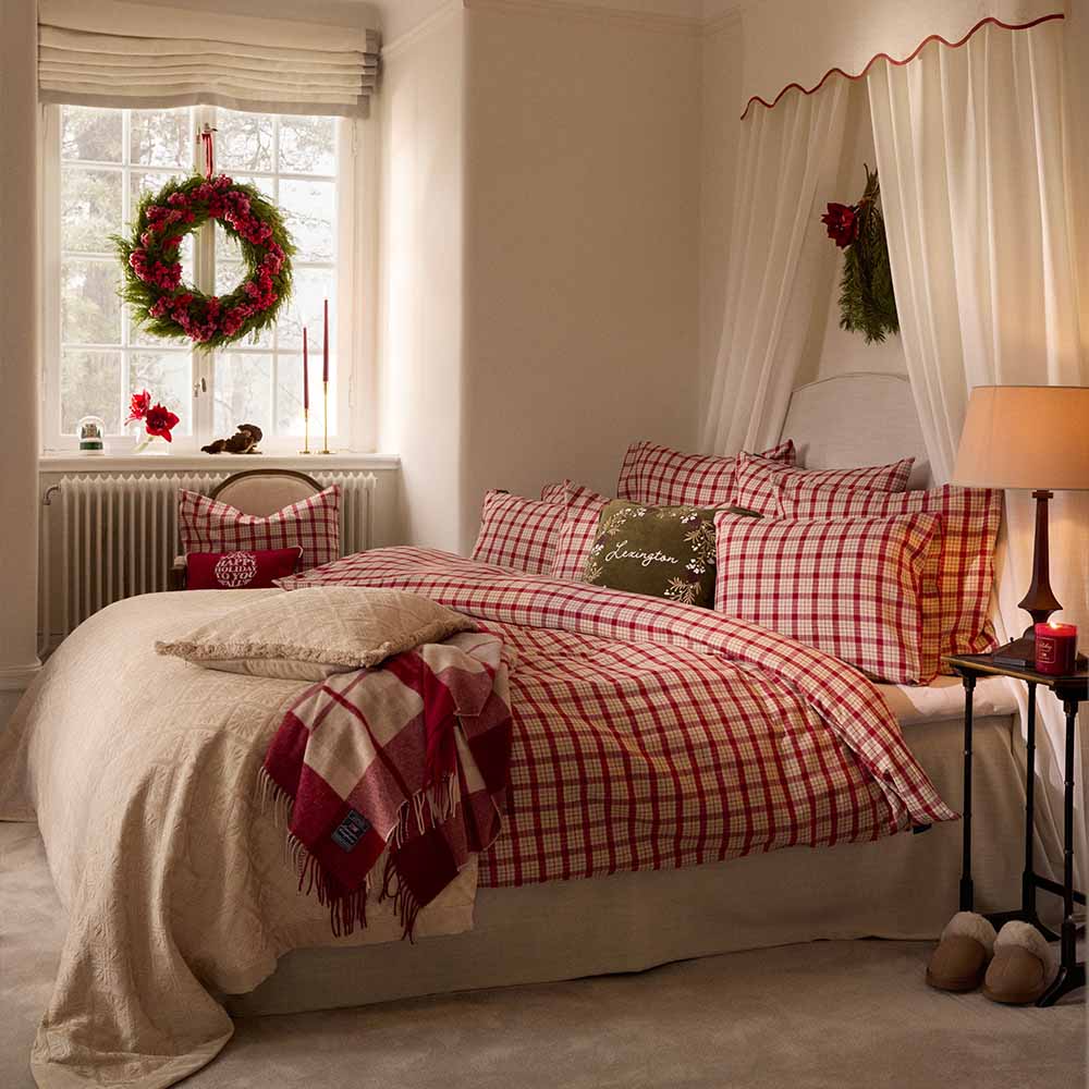 Lexington Checked Cotton Flannel P&aring;slakanset