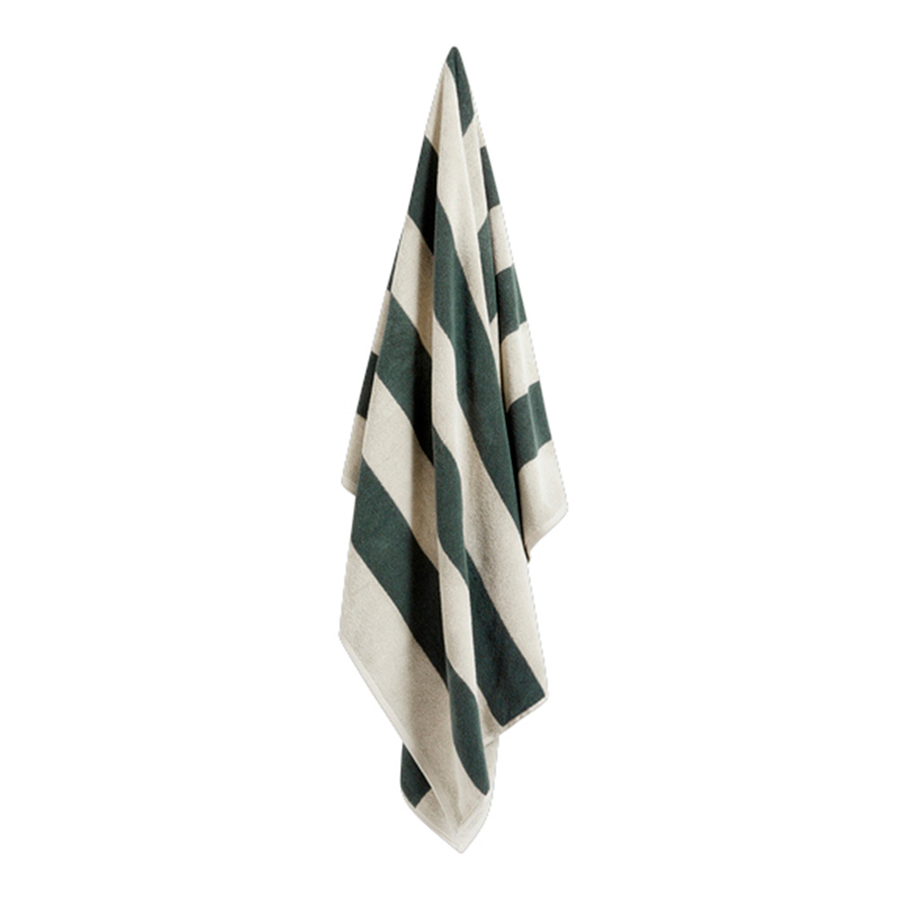 HAY Frotté Stripe Handduk 100x150 Grön