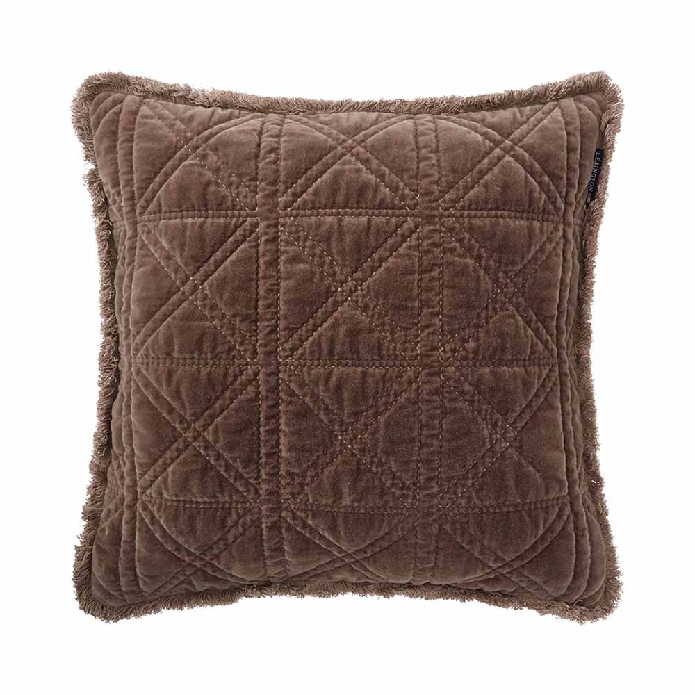 Lexington Rattan Quilted Organic Cotton Velvet Kuddfodral 50x50 Blå
