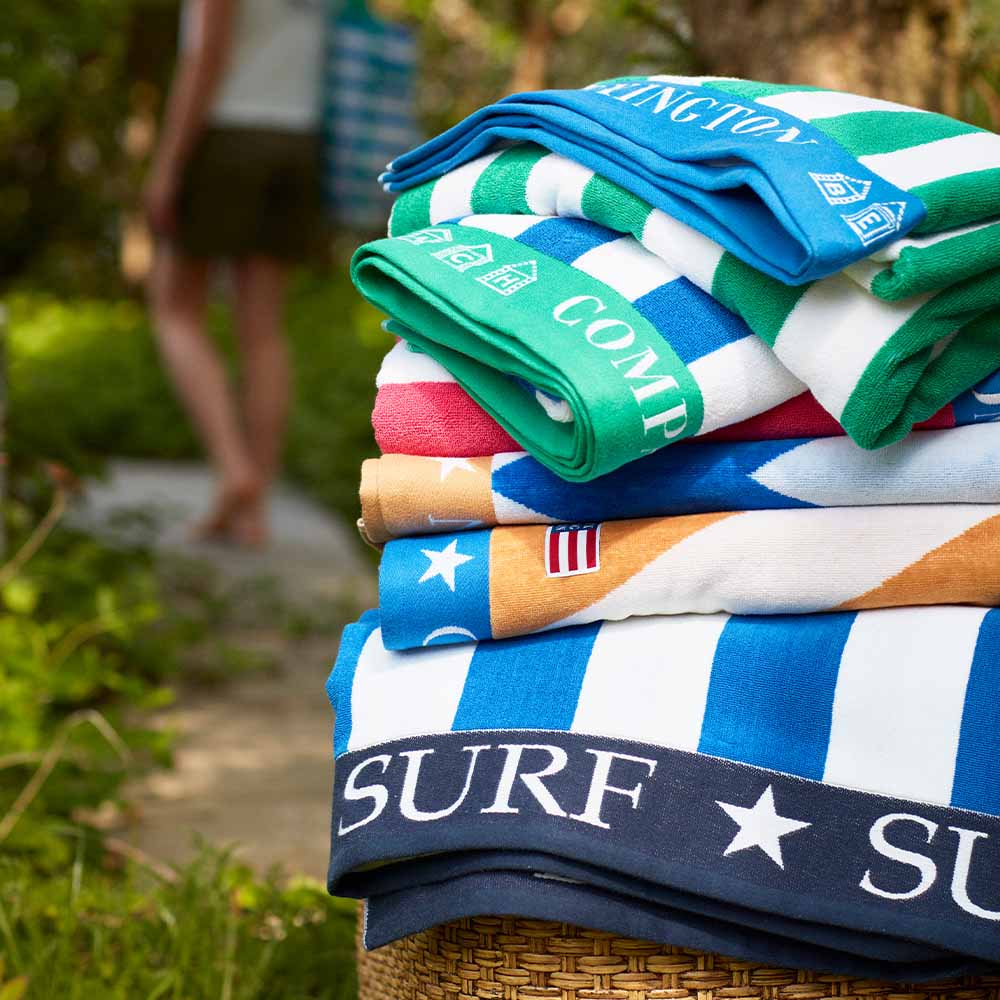 Lexington Striped Cotton Terry Beach Handduk