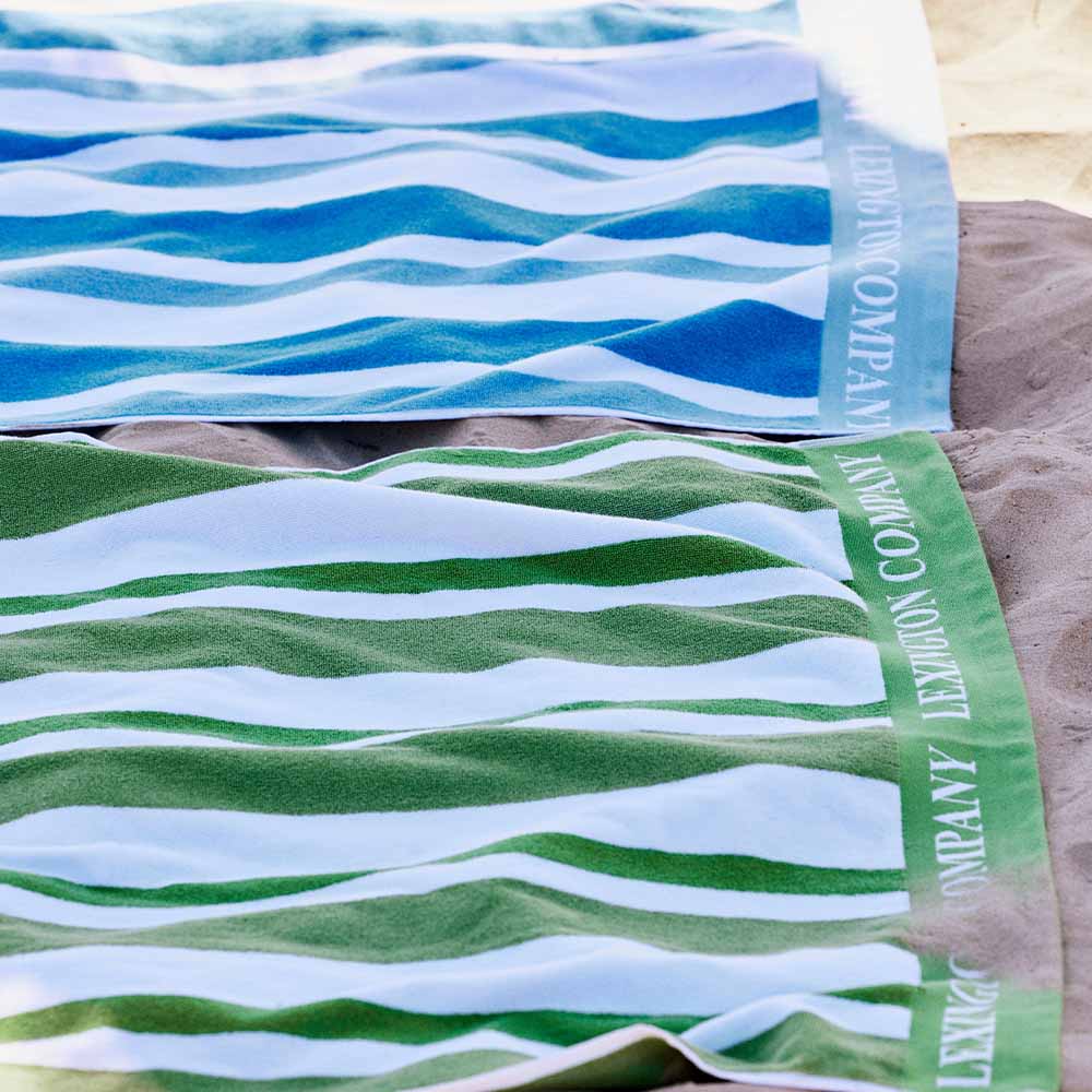 Lexington Striped Cotton Terry Beach Handduk