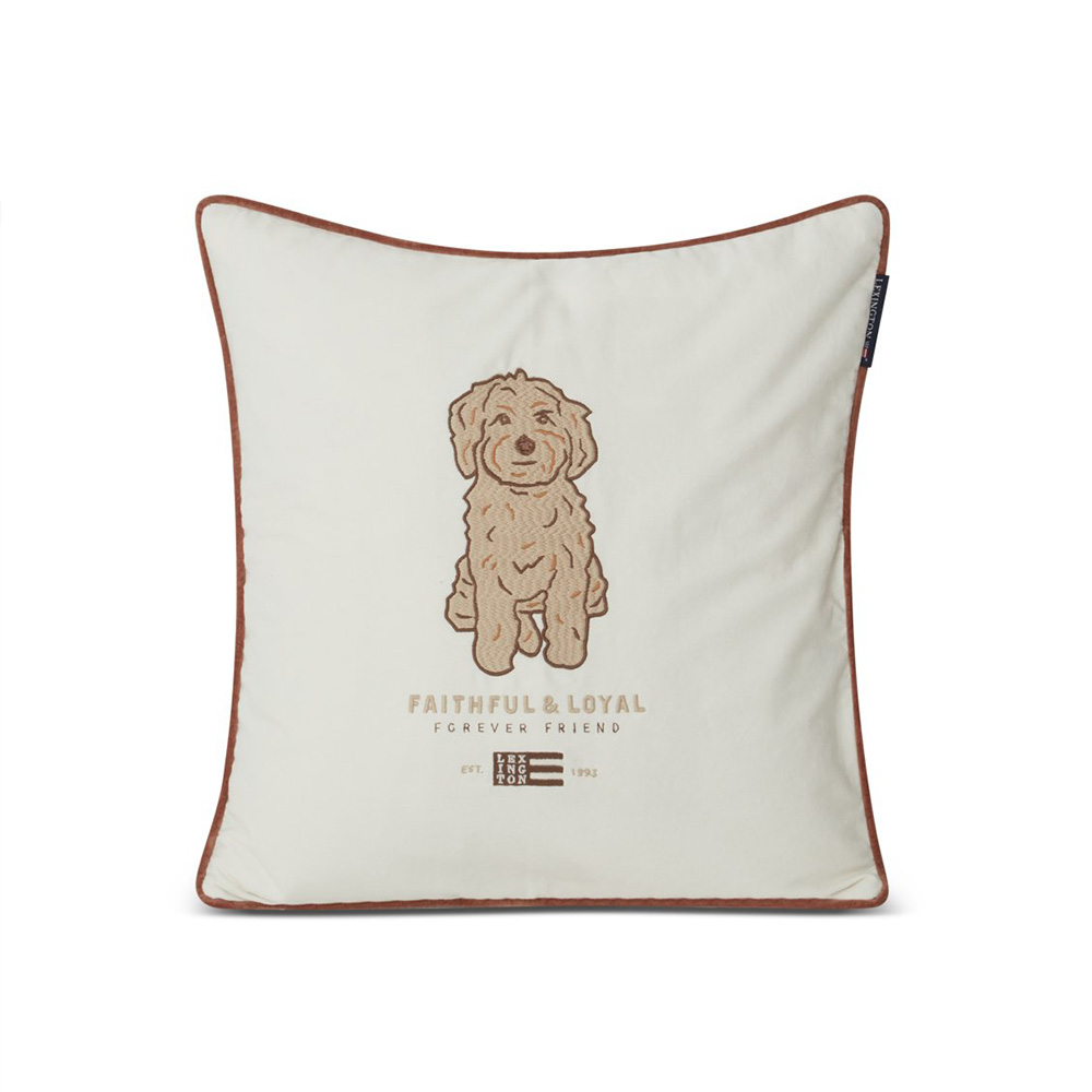 Lexington Dog Embroidered Organic Cotton Twill Kuddfodral
