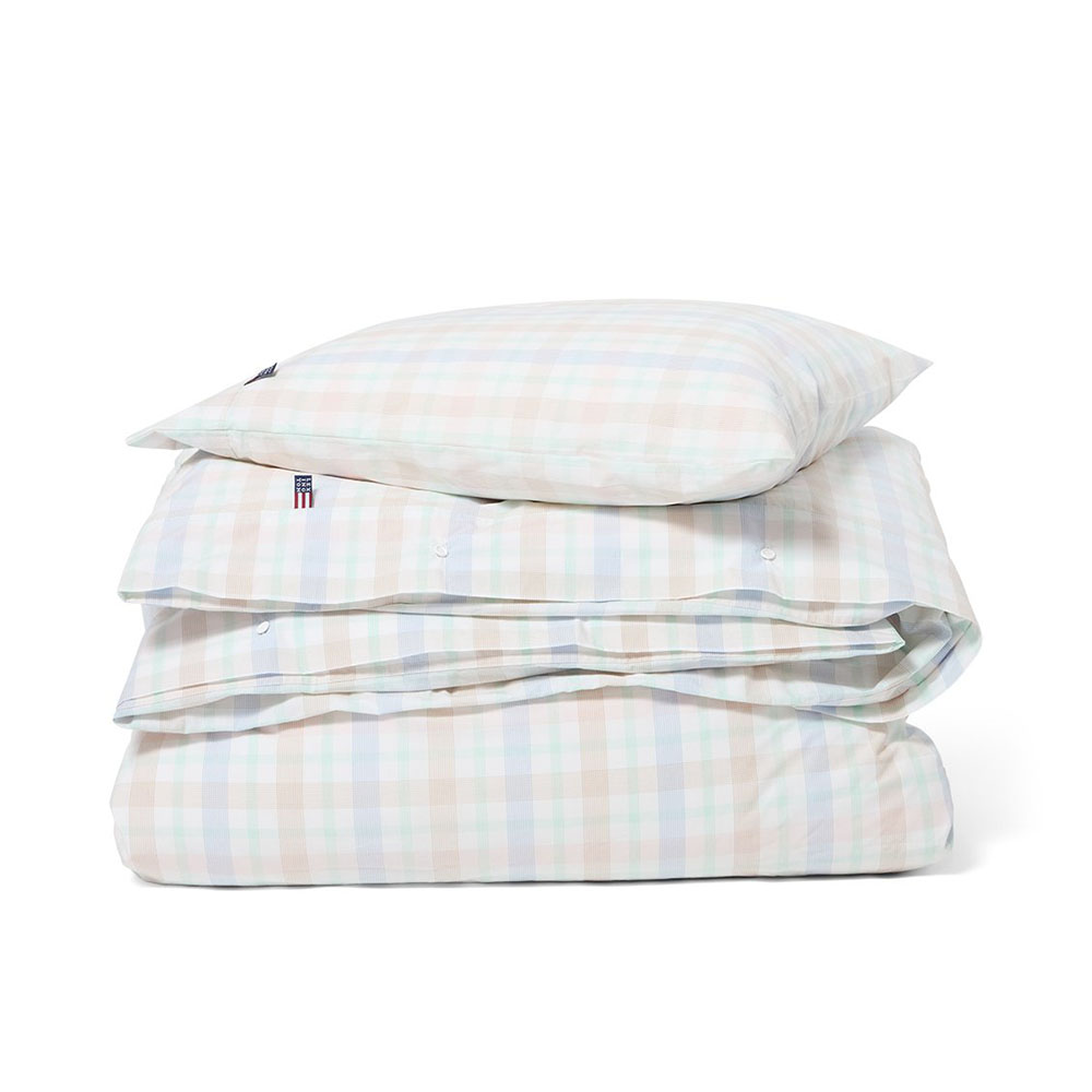 Lexington Multi Checked Cotton Percale Påslakanset 150x210