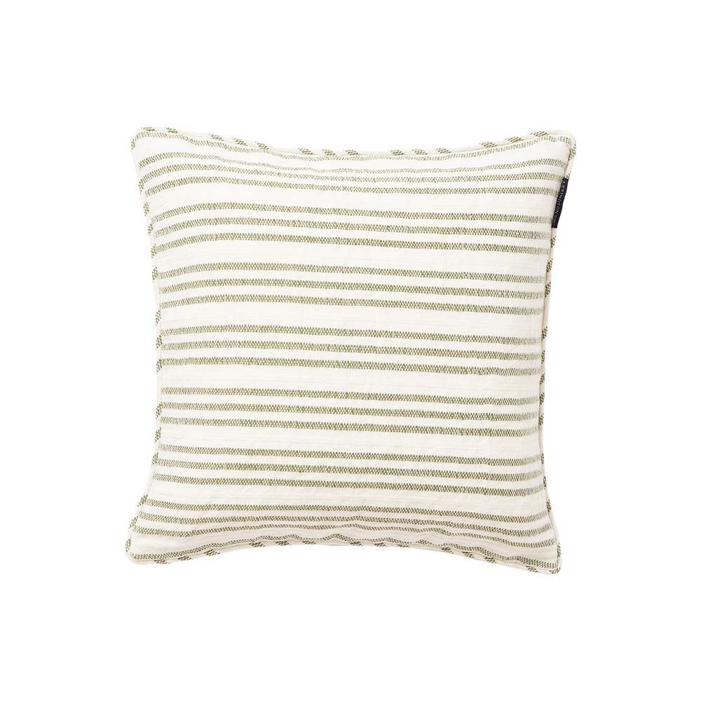 Lexington Stripe Structured Linen Cotton Kuddfodral 50x50 Vit