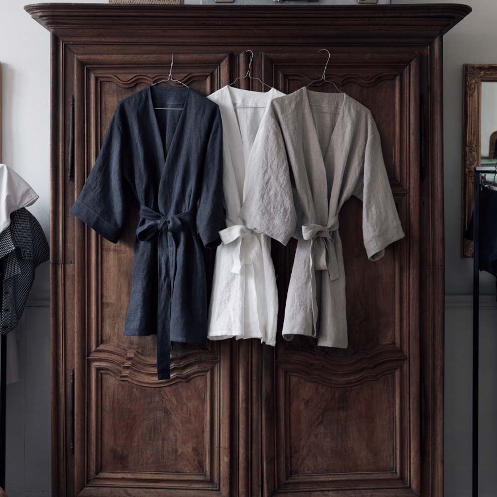 Lovely Linen Lovely Kimono L&aring;ng Morgonrock