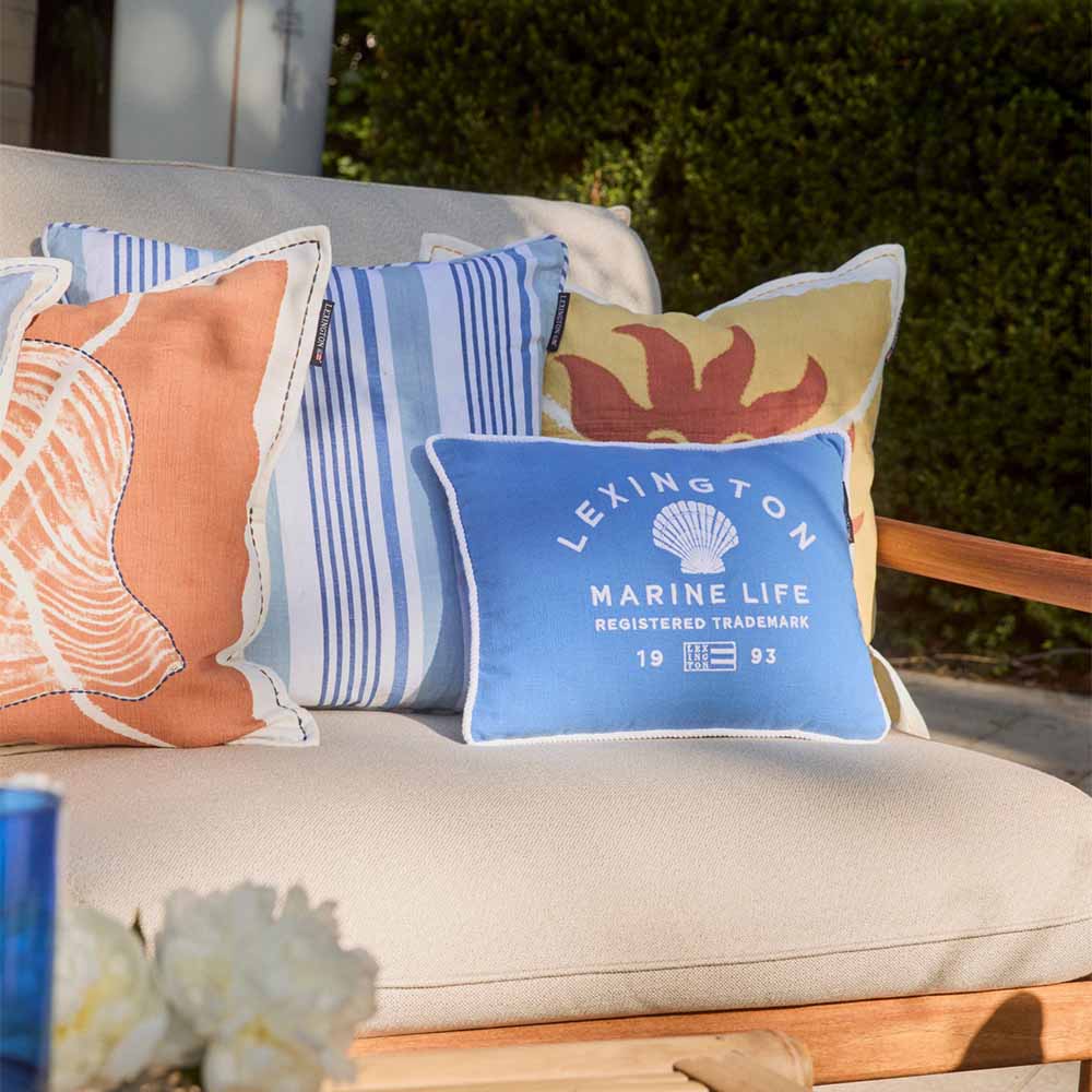 Lexington Marine Life Organic Cotton Canvas Prydnadskudde