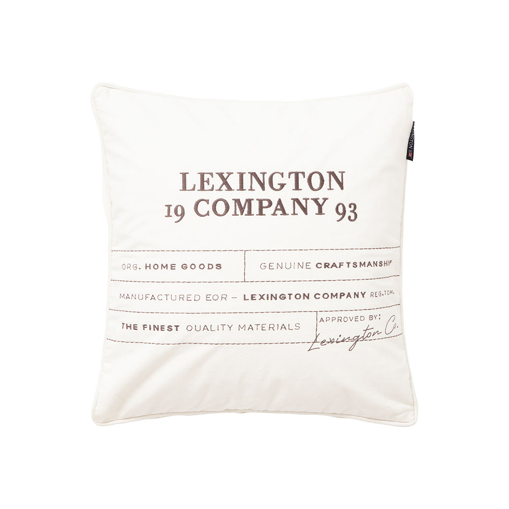 Lexington Logo Organic Cotton Canvas Kuddfodral 50x50 Vit