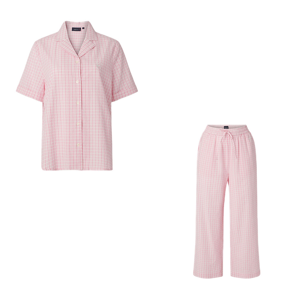 Lexington Lauren Organic Cotton Seersucker Pyjamas S Rosa