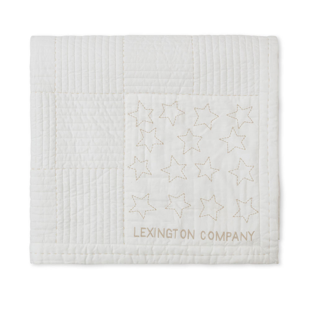 Lexington Quilted Embroidered Cotton Twill Överkast