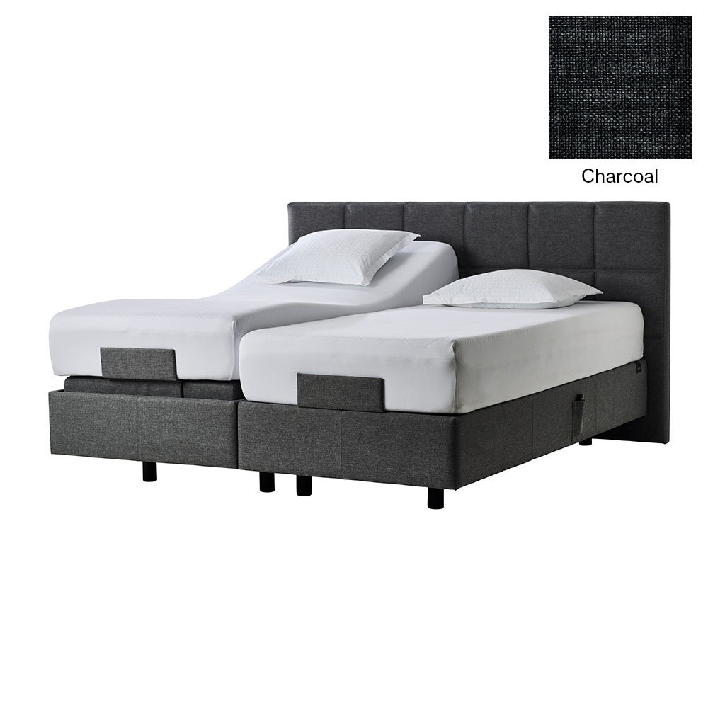 Tempur Spring Box Pro Luxe Ställbar Säng 200x210 Grå
