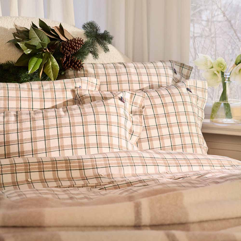 Lexington Checked Cotton Flannel P&aring;slakanset