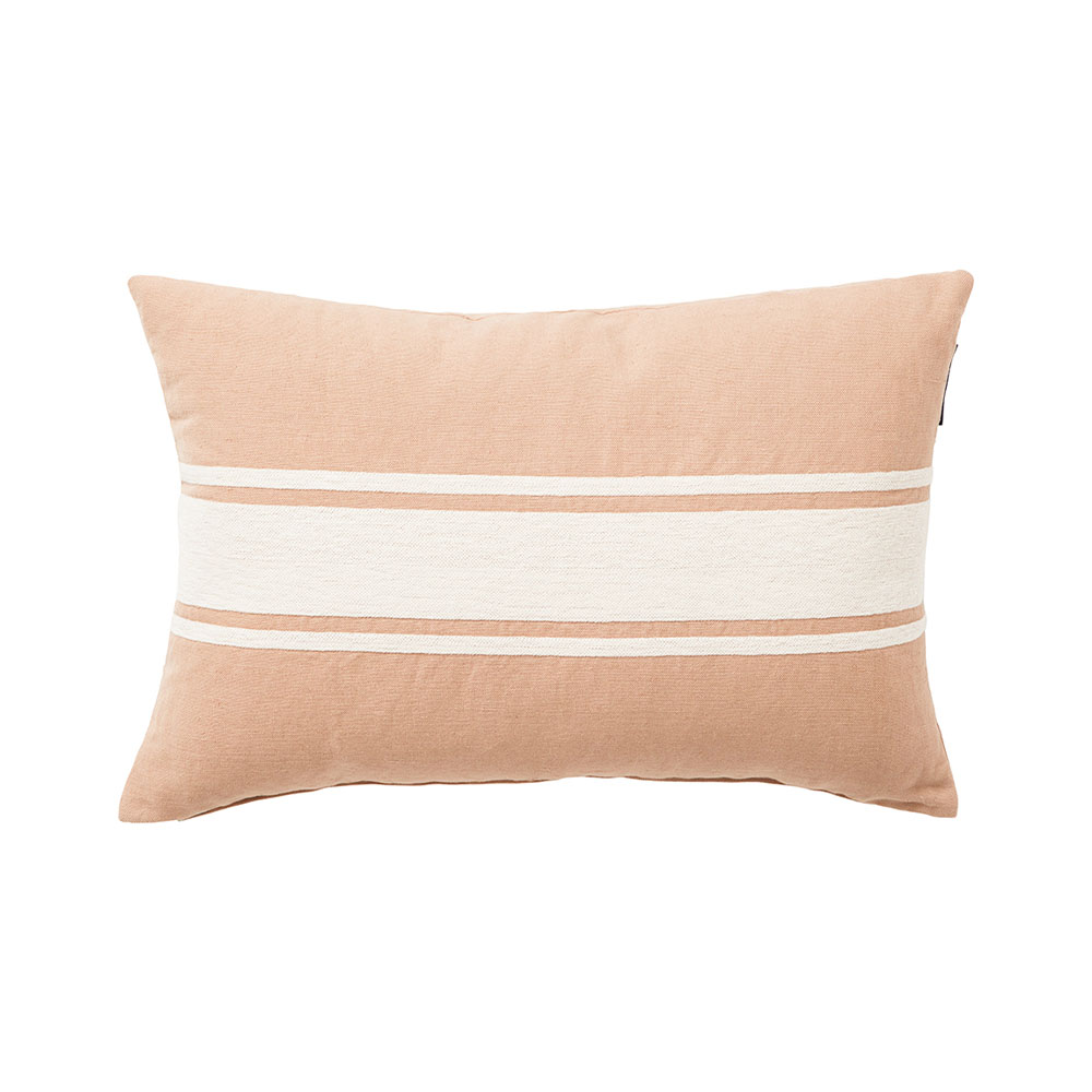 Lexington Embroidery Center Striped Linen Cotton Prydnadskudde