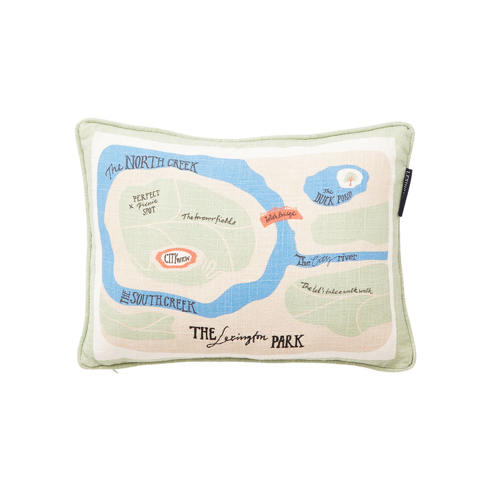 Lexington Map Recycled Cotton Prydnadskudde