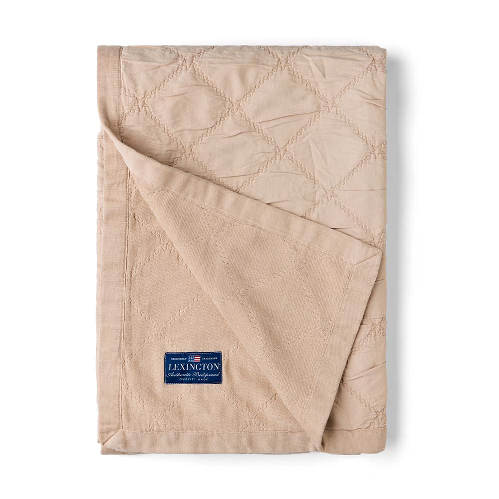 Lexington Signature Star Organic Cotton Quilted Överkast 160x240 Beige
