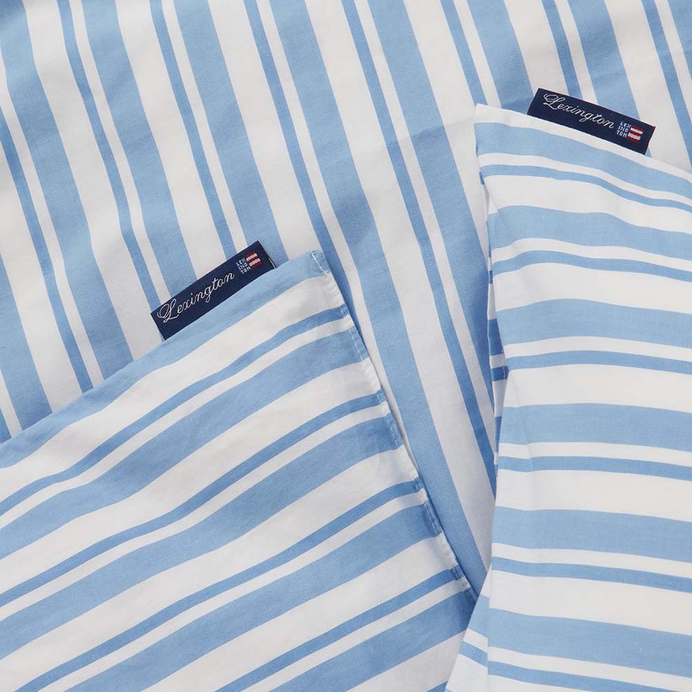 Lexington Striped Cotton Poplin Randigt P&aring;slakan