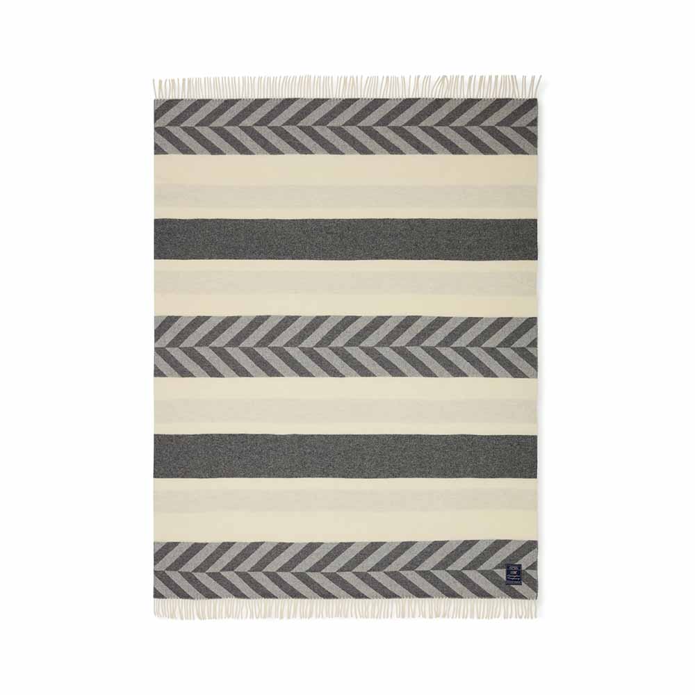 Lexington Herringbone Striped Recycled Wool Throw Pläd