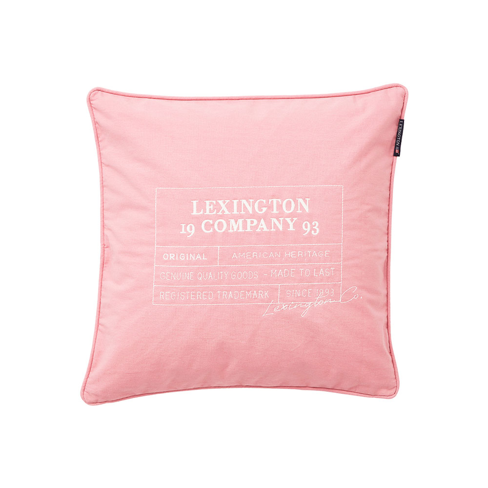 Lexington Logo Organic Cotton Canvas Kuddfodral 50x50 Rosa