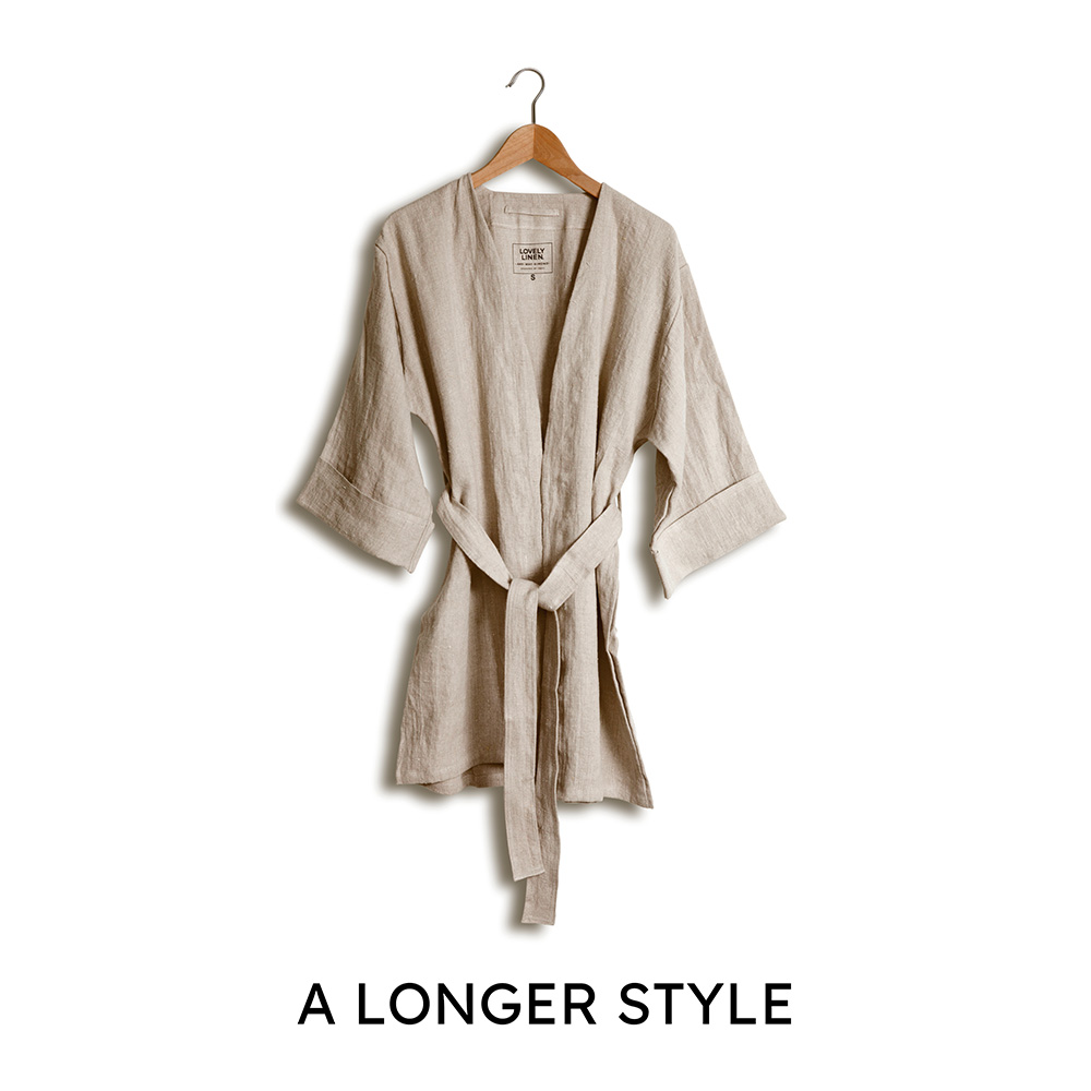 Lovely Linen Lovely Kimono L&aring;ng Morgonrock