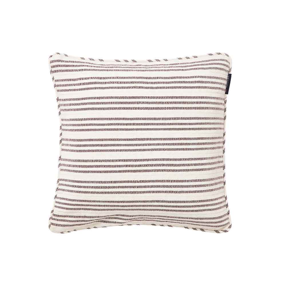 Lexington Stripe Structured Linen Cotton Kuddfodral 50x50 Vit