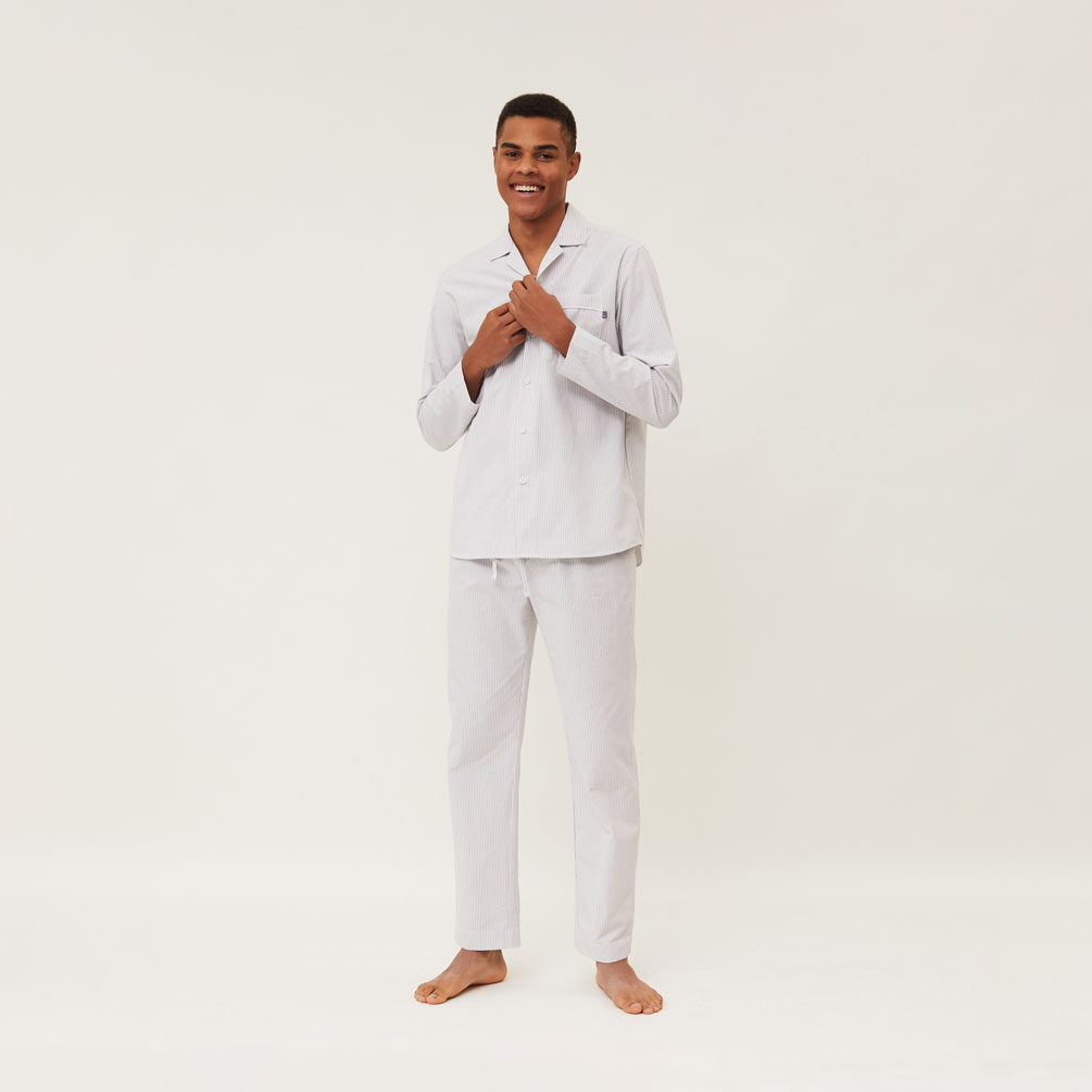 Lexington Set Organic Gray / White Pyjamas