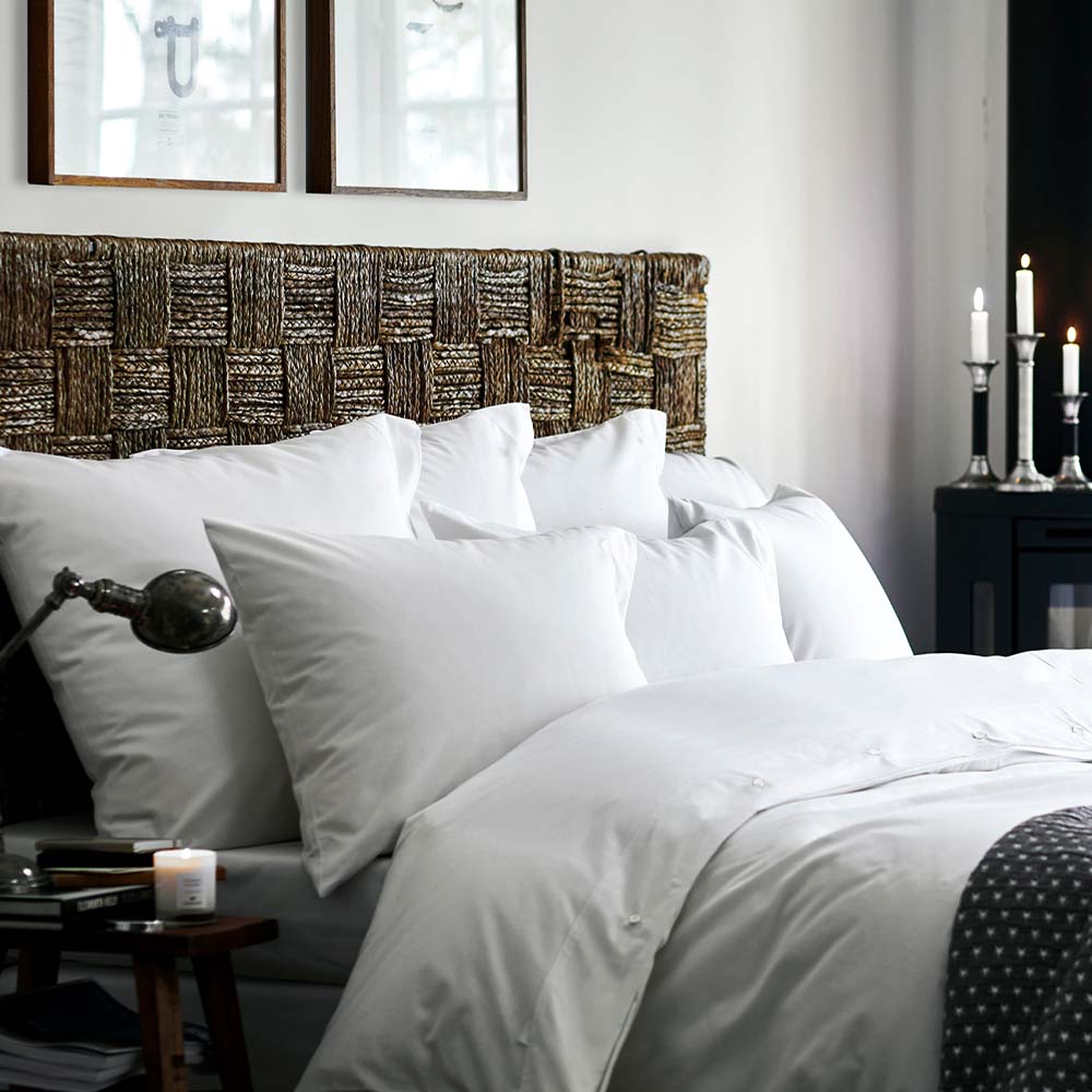 Lexington Striped Cotton Poplin Örngott Vitt