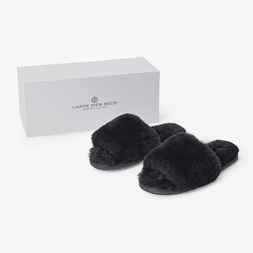 Carpe Diem Beds Fårskinnstofflor S (36-37) Black