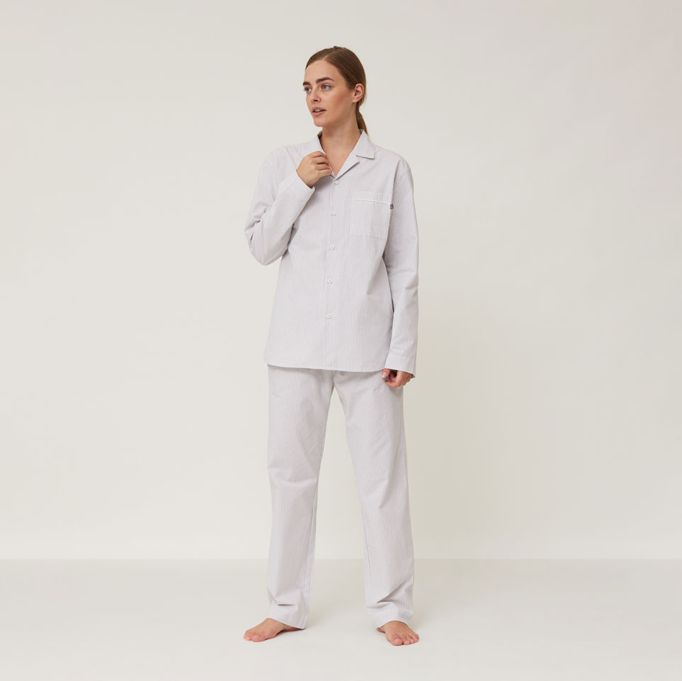 Lexington Set Organic Gray / White Pyjamas