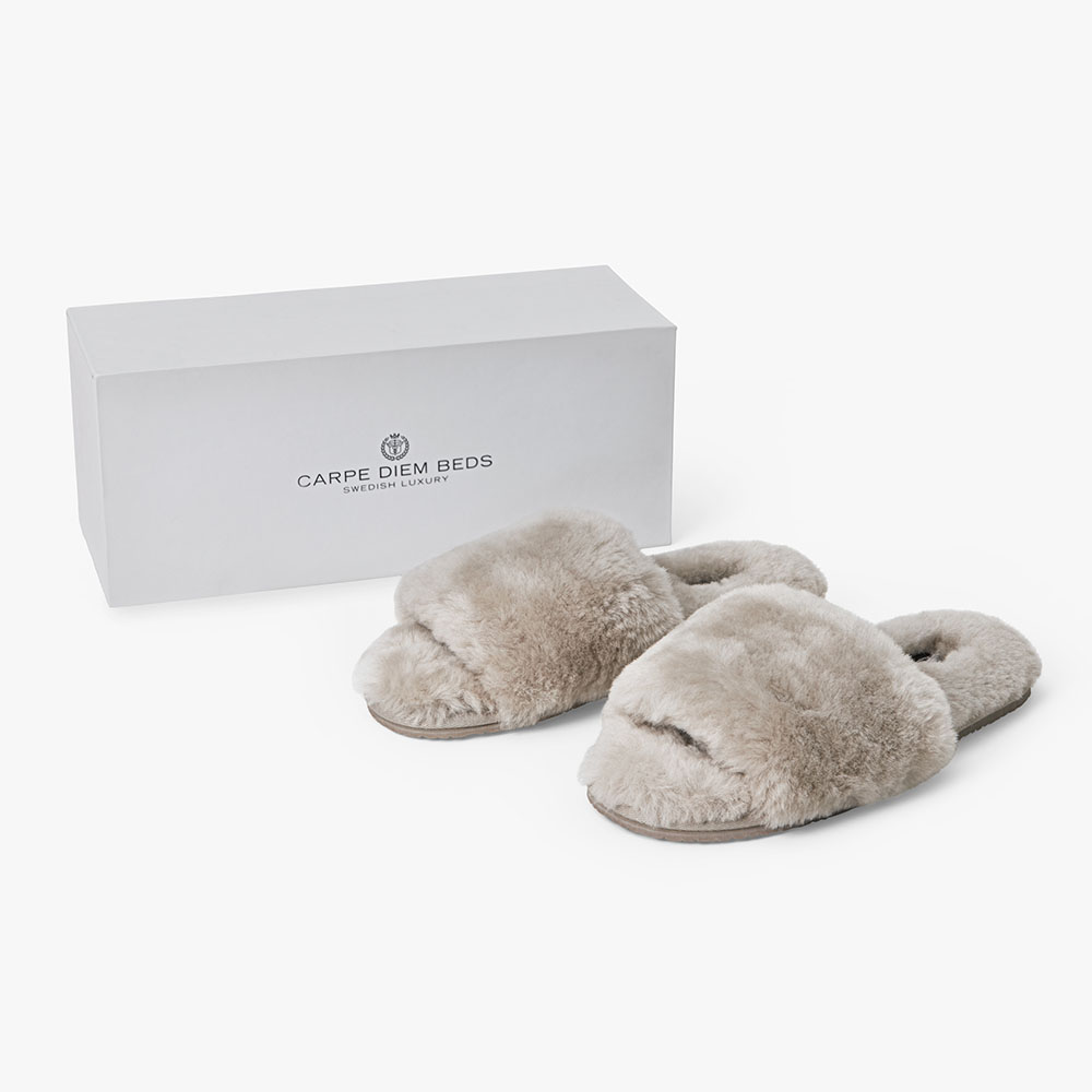 Carpe Diem Beds Fårskinnstofflor L (40-41) Warm Grey