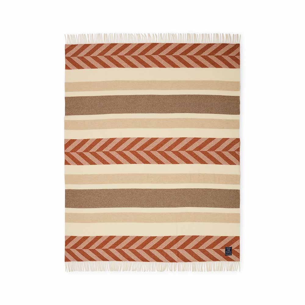 Lexington Herringbone Striped Recycled Wool Throw Pläd