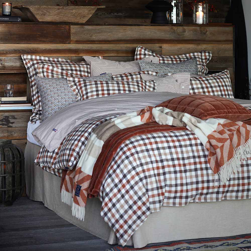 Lexington Herringbone Striped Recycled Wool Throw Pläd