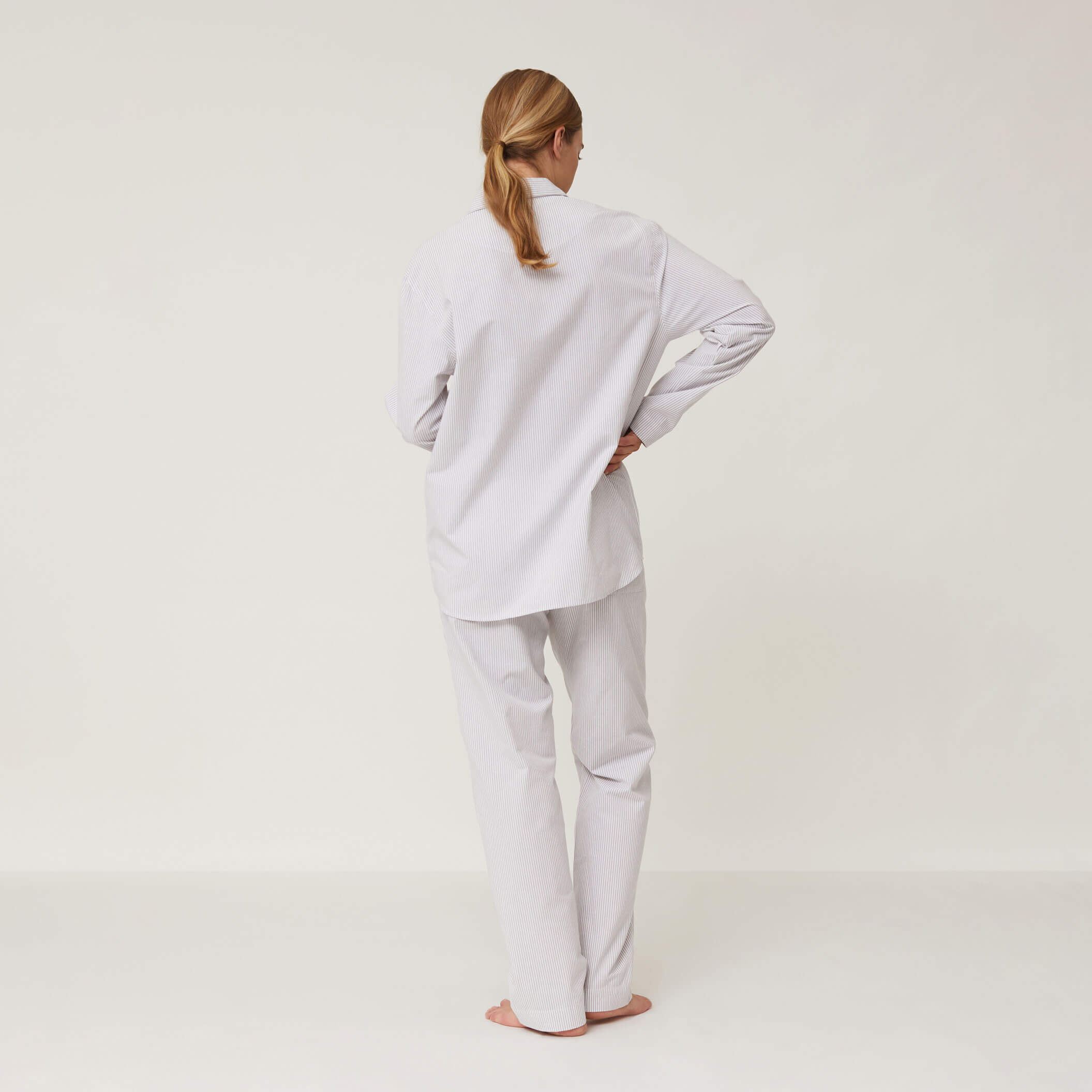 Lexington Set Organic Gray / White Pyjamas