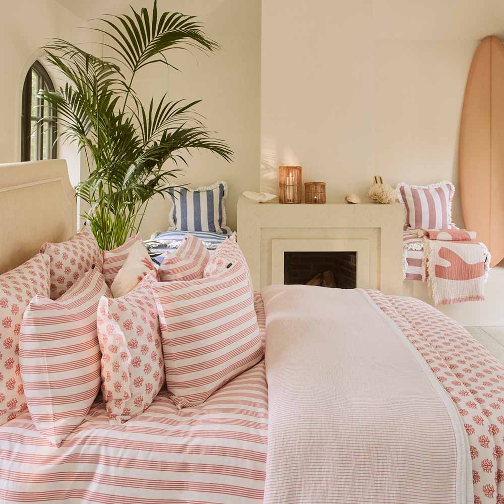 Lexington Striped Reversable Organic Cotton Överkast