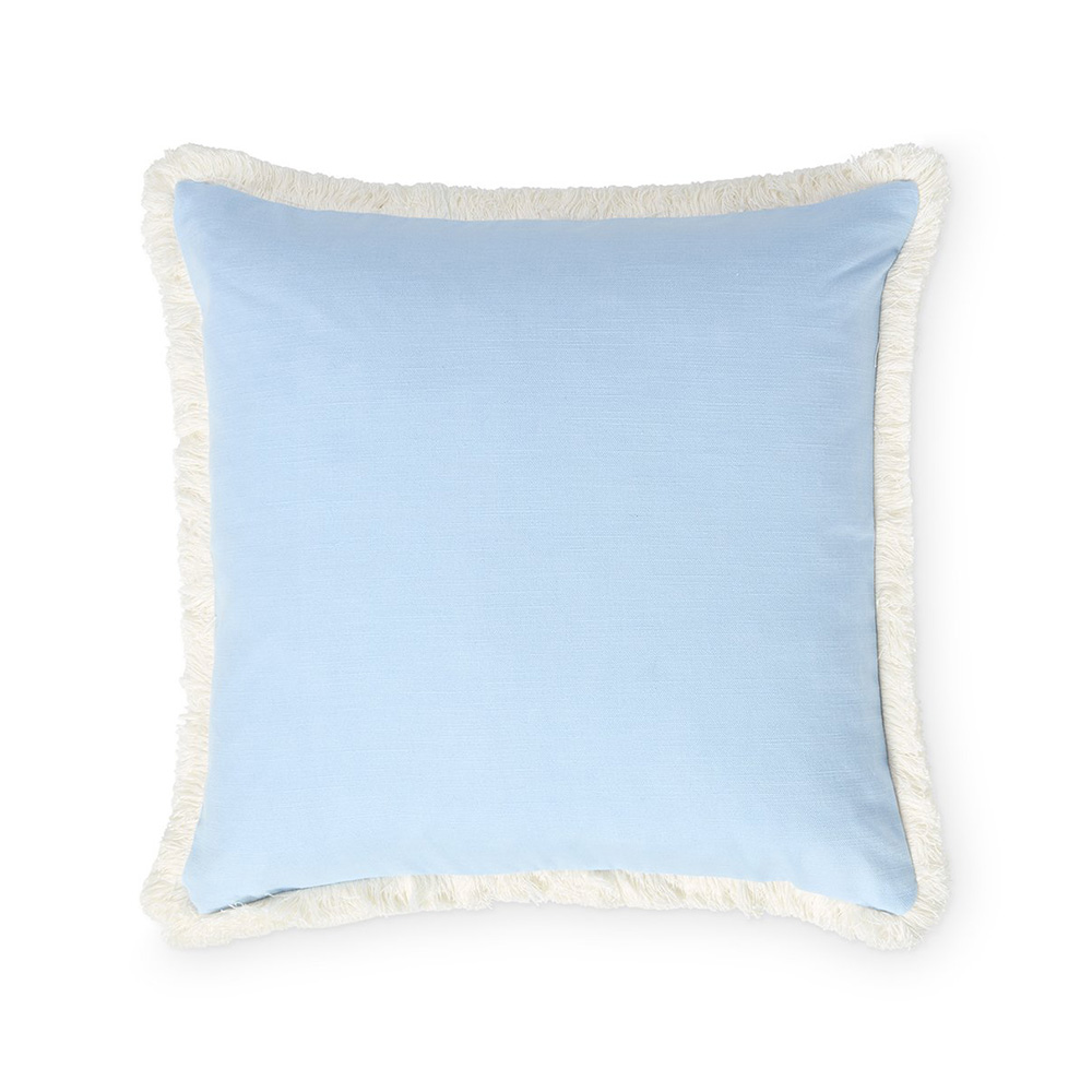 Lexington Linen/Cotton Fringe Kuddfodral 50x50 Blue