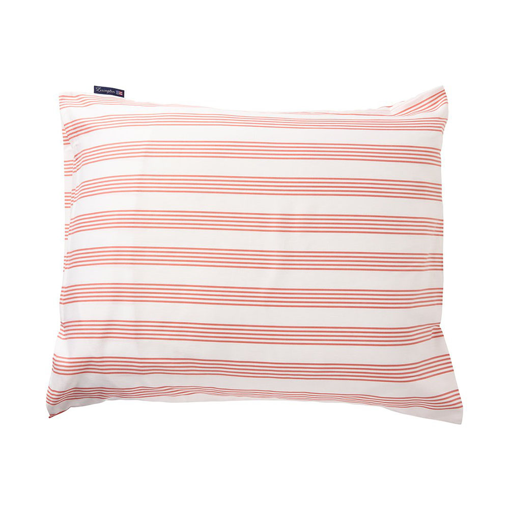 Lexington Printed Cotton Sateen Örngott White/Coral 50x60 Orange