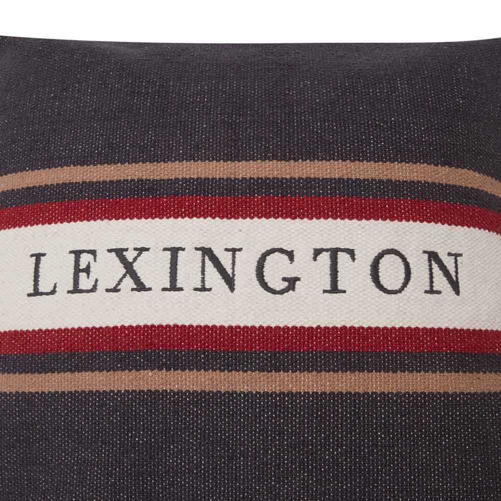 Lexington Striped Logo Recycled Cotton Prydnadskudde