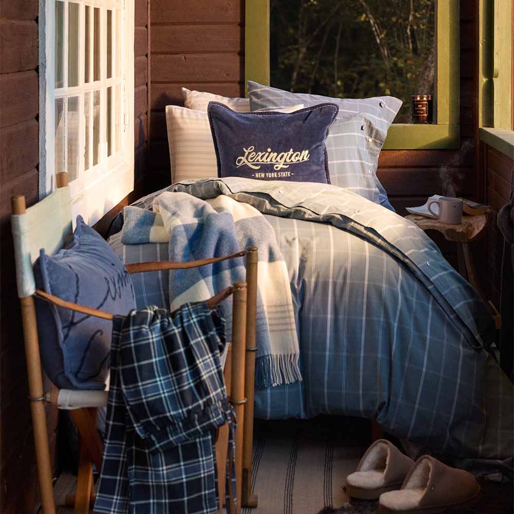 Lexington Checked Cotton Poplin P&aring;slakanset