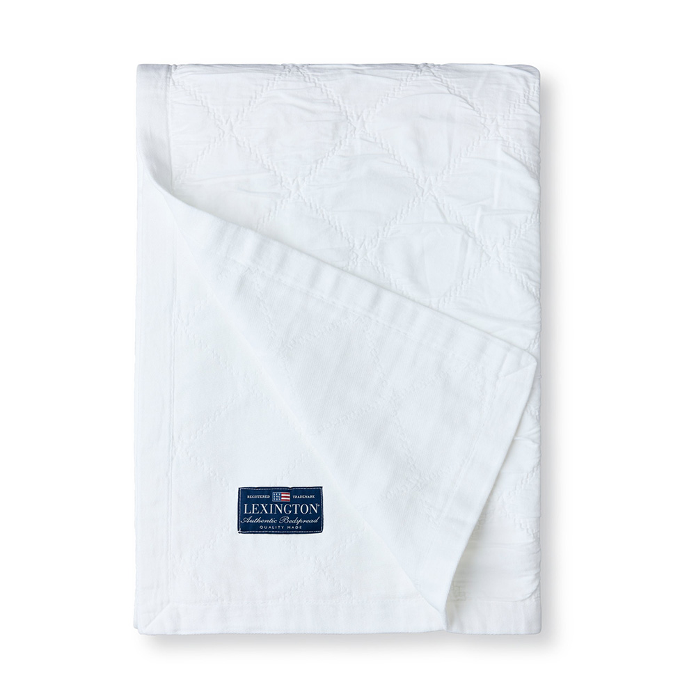 Lexington Signature Star Organic Cotton Quilted Överkast 160x240 Vit