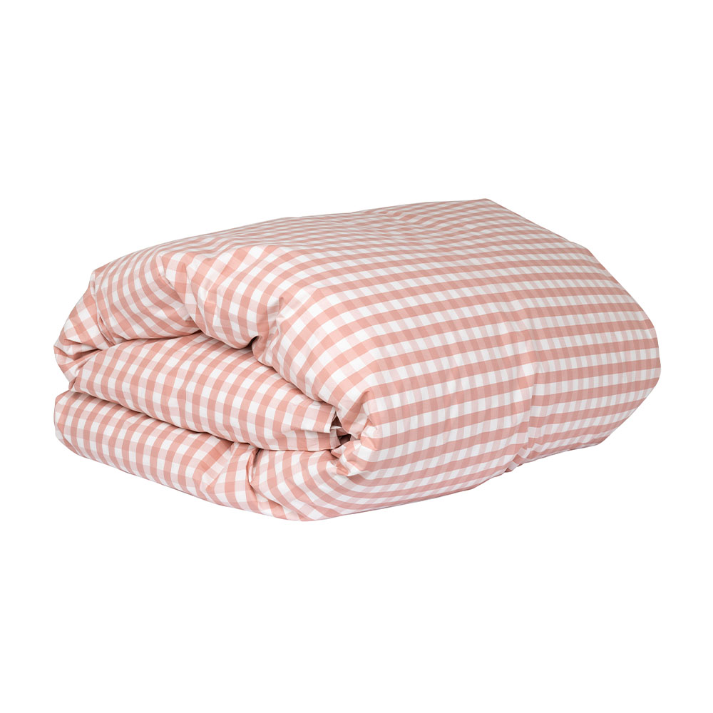 Mille Notti Casella Rutigt Påslakan 150x210 Rosa