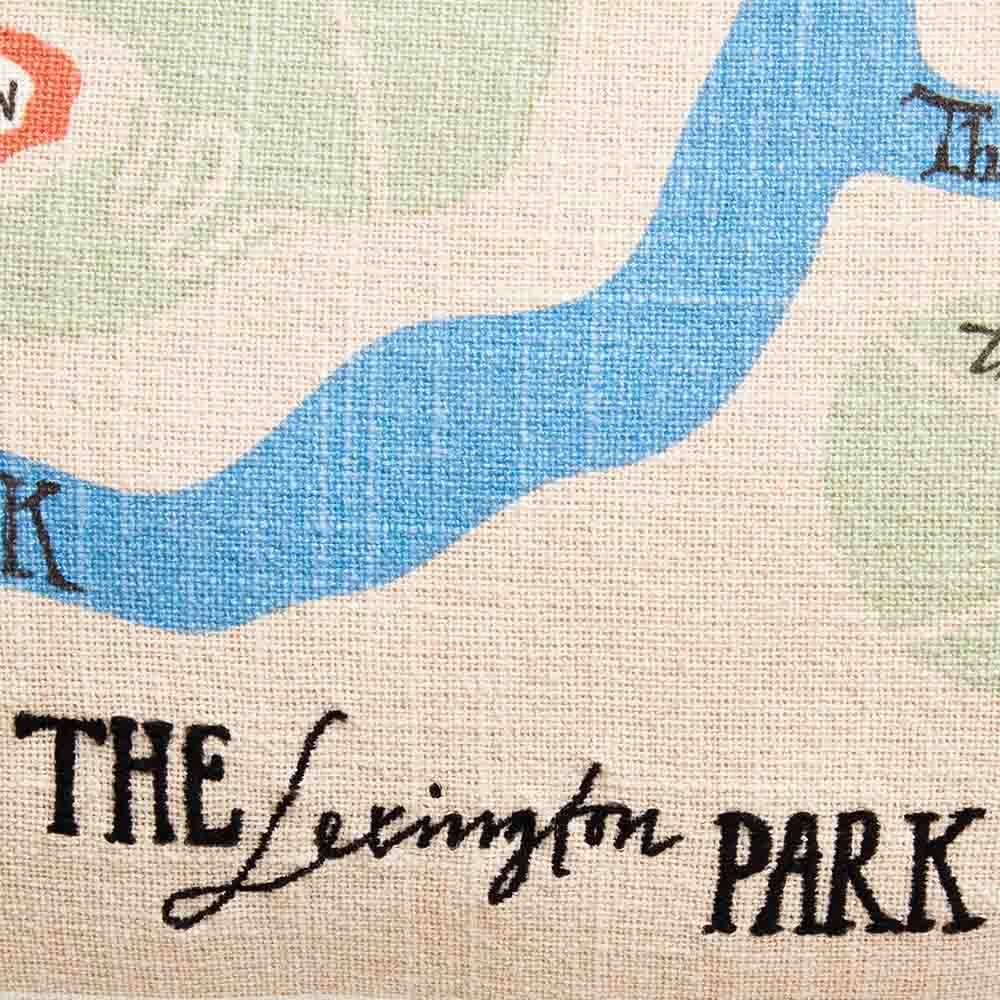 Lexington Map Recycled Cotton Prydnadskudde