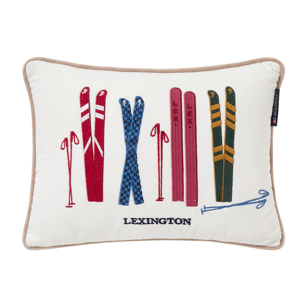 Lexington Skis And Poles Organic Cotton Velvet Prydnadskudde