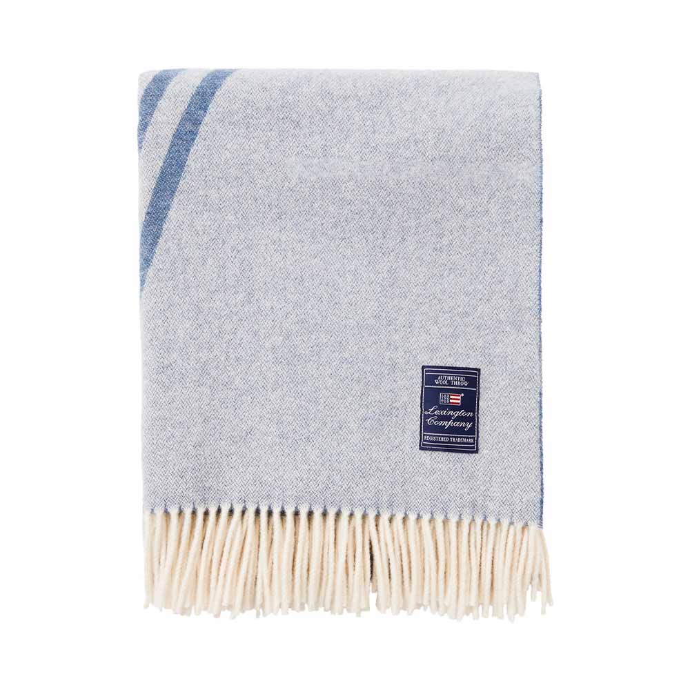 Lexington Waves Recycled Wool Jacquard Pläd 130x170 Vit