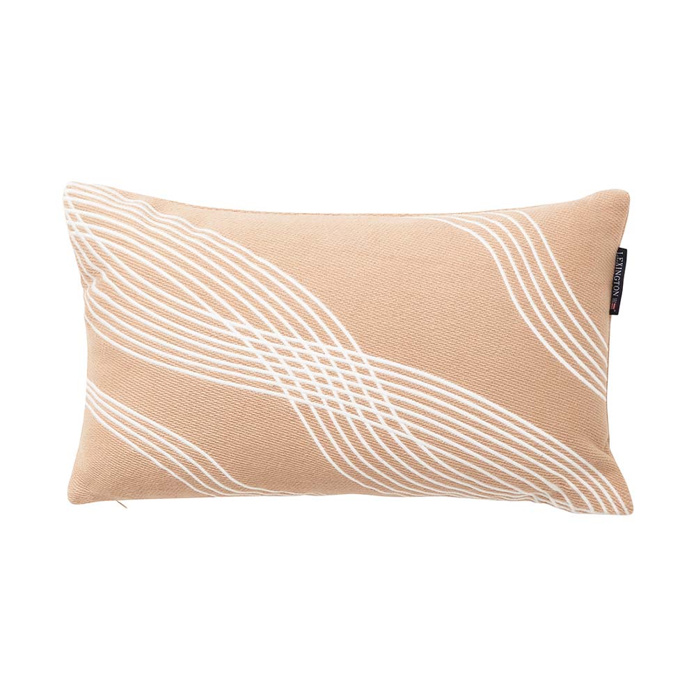 Lexington Waves Recycled Heavy Cotton Twill Prydnadskudde 30x50 Beige