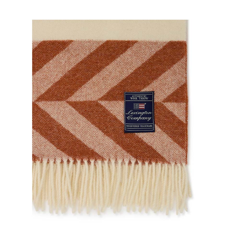 Lexington Herringbone Striped Recycled Wool Throw Pläd
