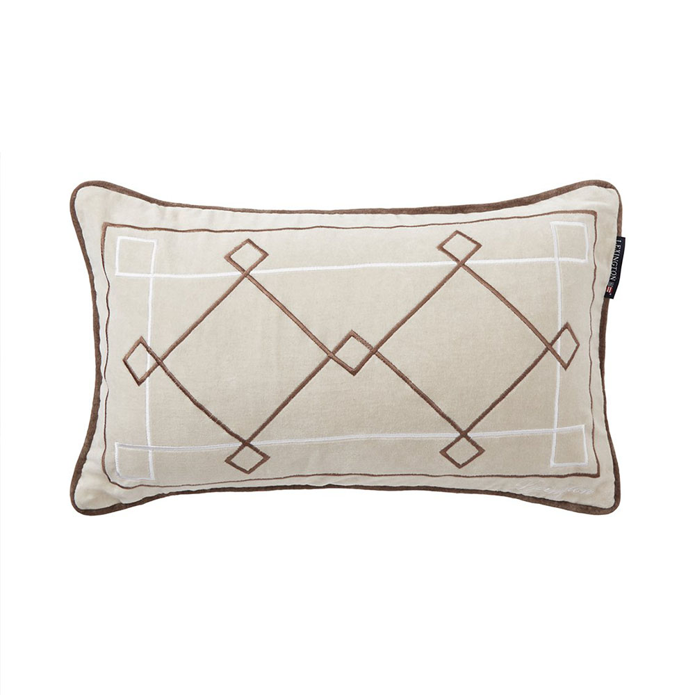 Lexington Graphic Embroidered Organic Velvet 50x30 Kudde 30x50