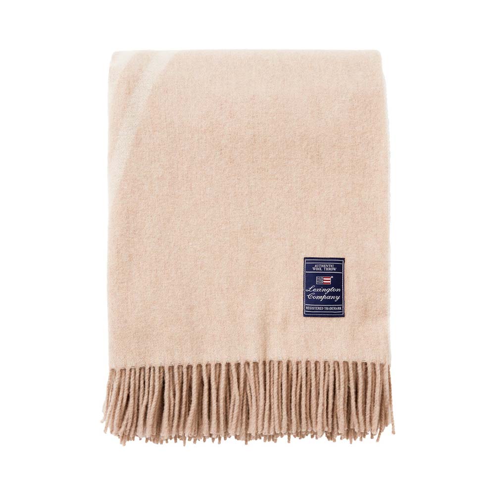 Lexington Waves Recycled Wool Jacquard Pläd 130x170 Beige