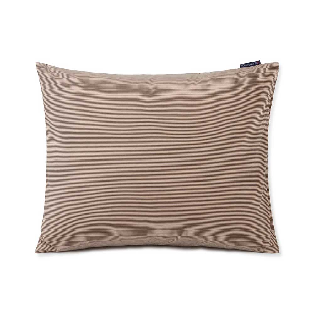 Lexington Beige-Gray Striped Cotton Örngott