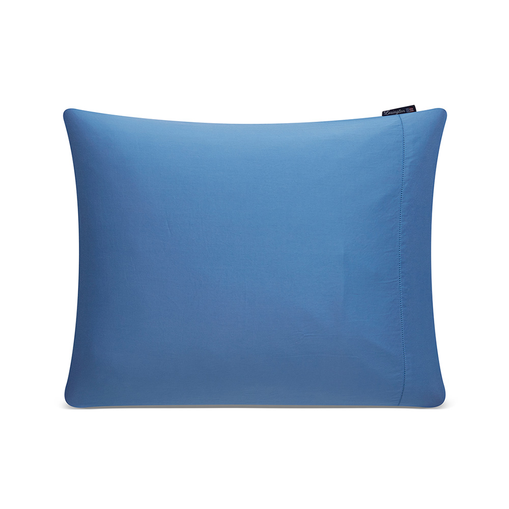 Lexington Blue Washed Cotton Sateen Detail Örngott