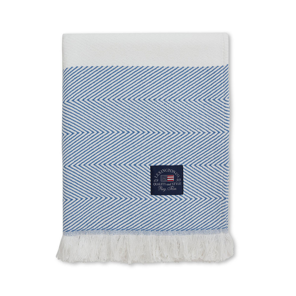 Lexington Herringbone Striped Recycled Cotton Pläd